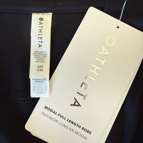 Athleta Black Modal Full Length Robe - Picture 2 of 4